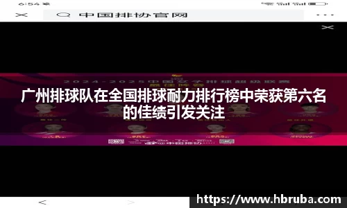 广州排球队在全国排球耐力排行榜中荣获第六名的佳绩引发关注